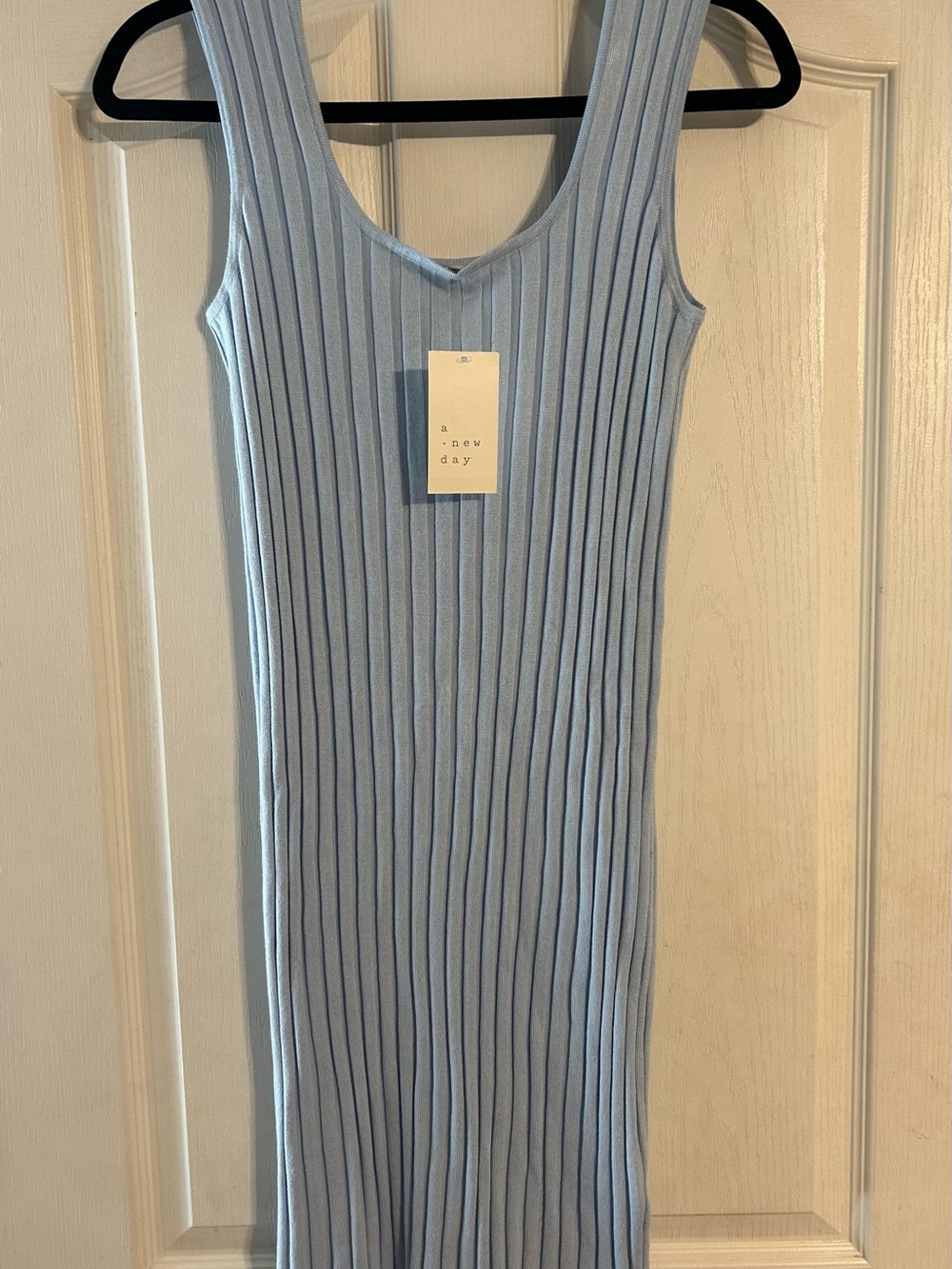 a new day Light Blue Ribbed Tank Mini Dress